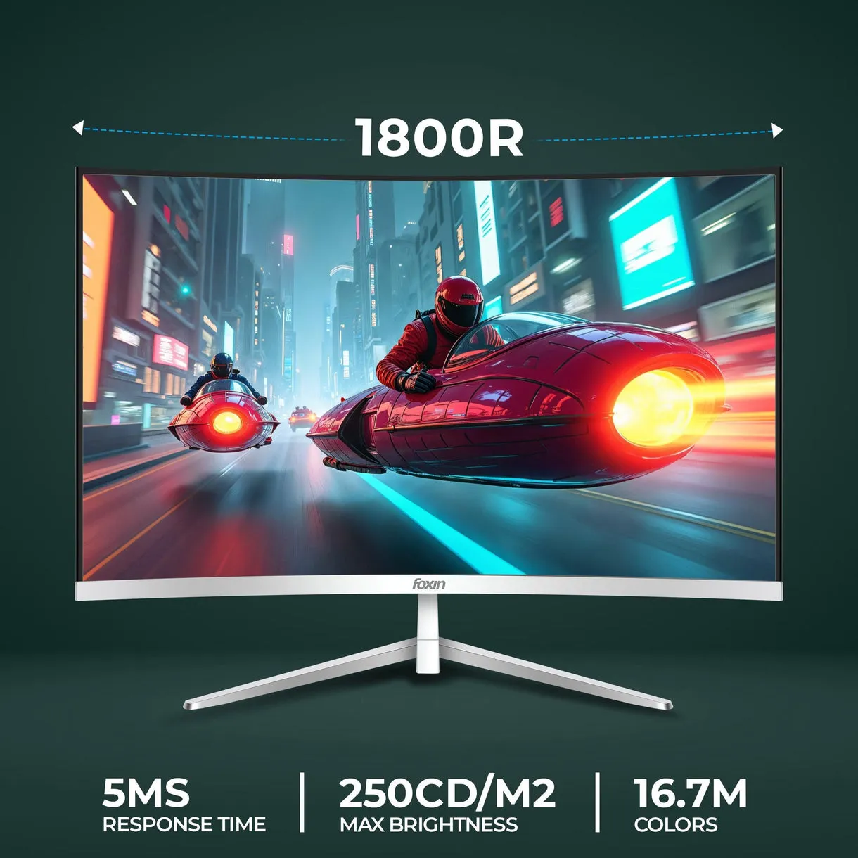 Foxin LED Monitor 24" Curved FHD 100Hz with Speaker (Elite Pro 24) view 3